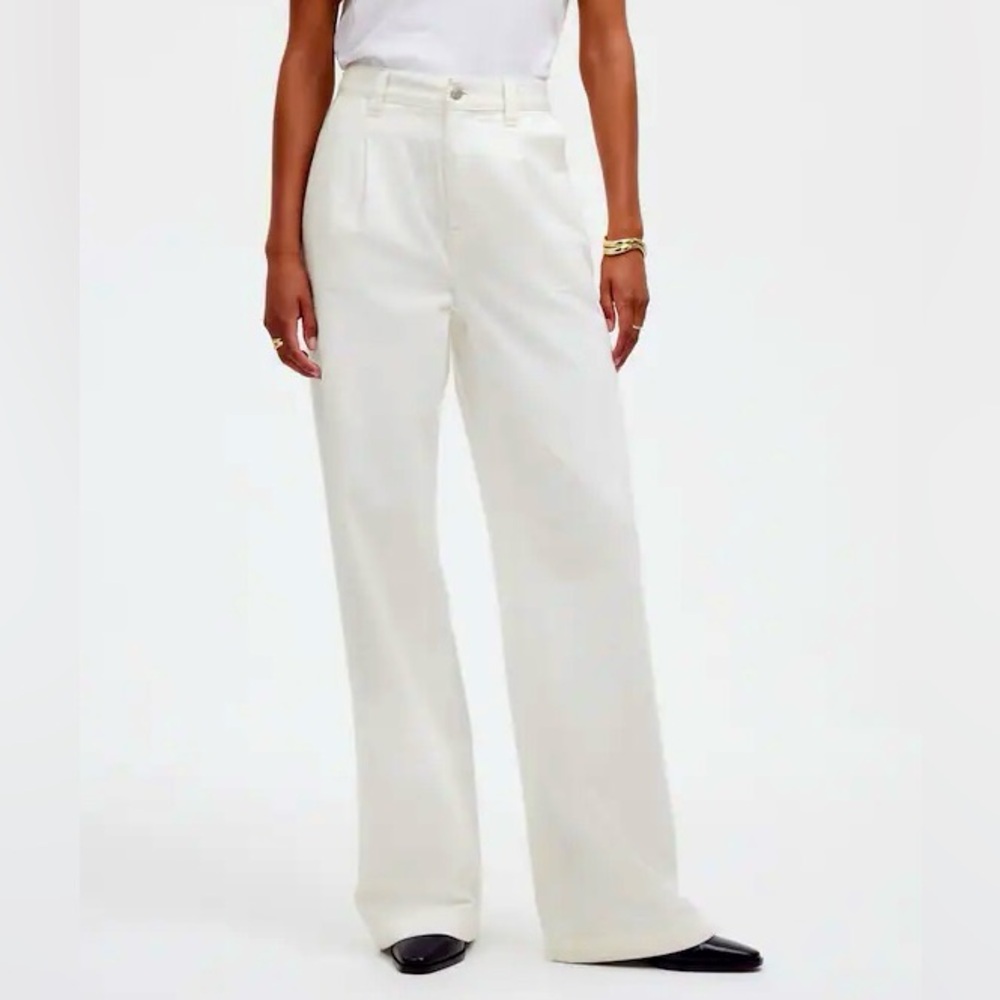 Madewell Harlow White Wide-Leg Trousers